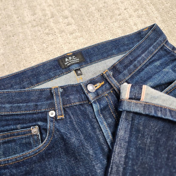 APC Selvedge Jeans Men 30x34 New Standard Redline Raw Japan Denim Dark Wash